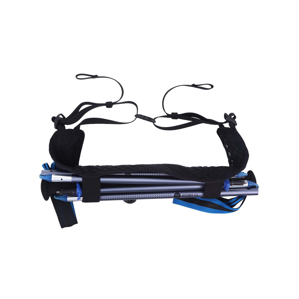 Running poles stored in the INOV8 Unisex Race Belt in the Black colourway.