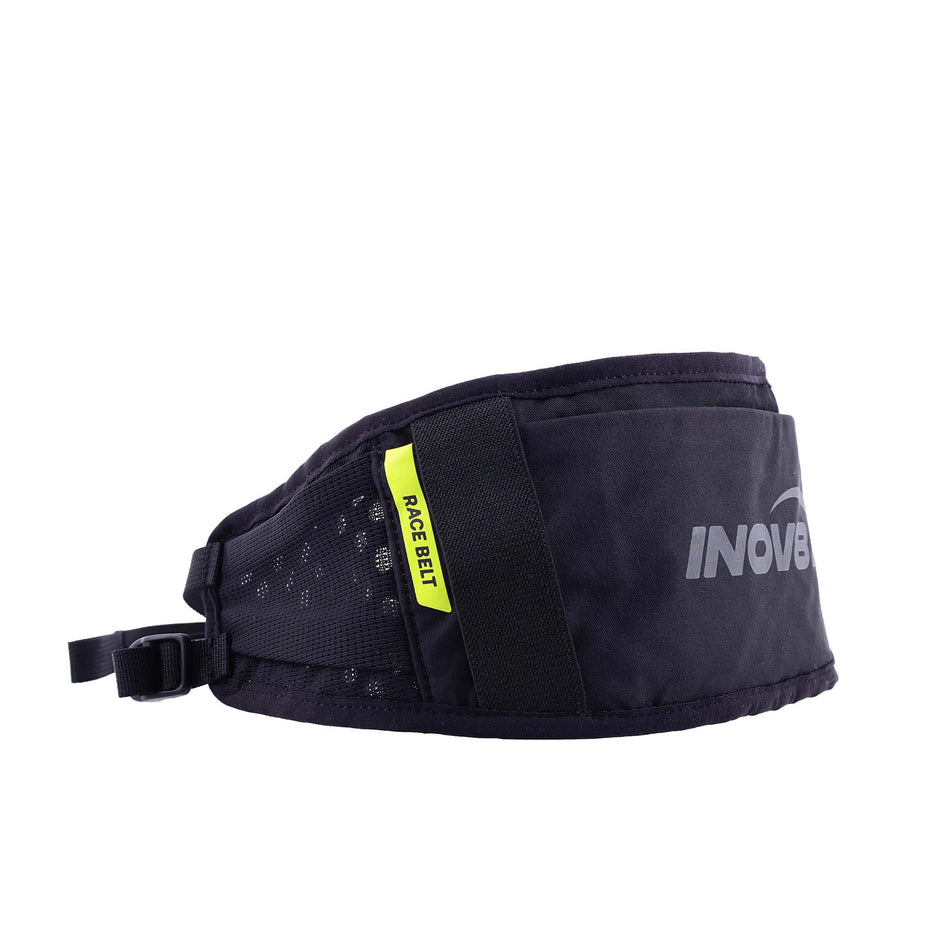 Side view of the INOV8 Unisex Race Belt in the Black colourway.