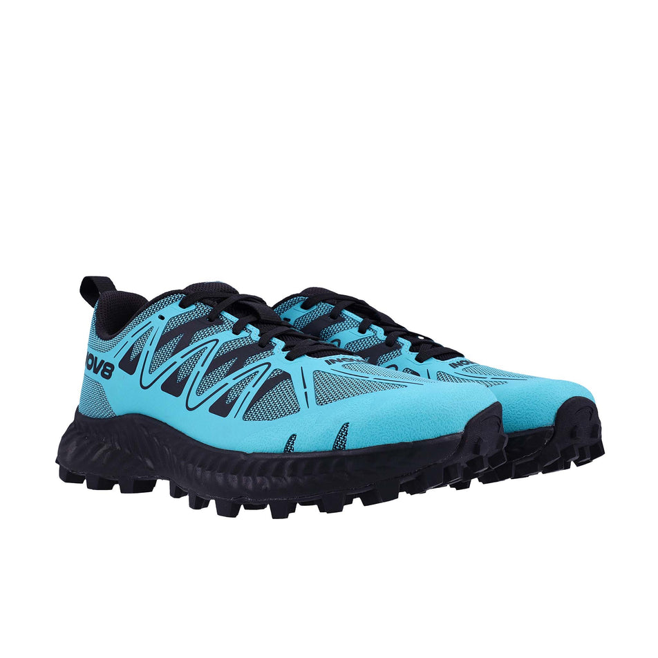 A pair of INOV8 Women's Mudtalon™ V2 Running Shoes in the Teal/Black colourway.