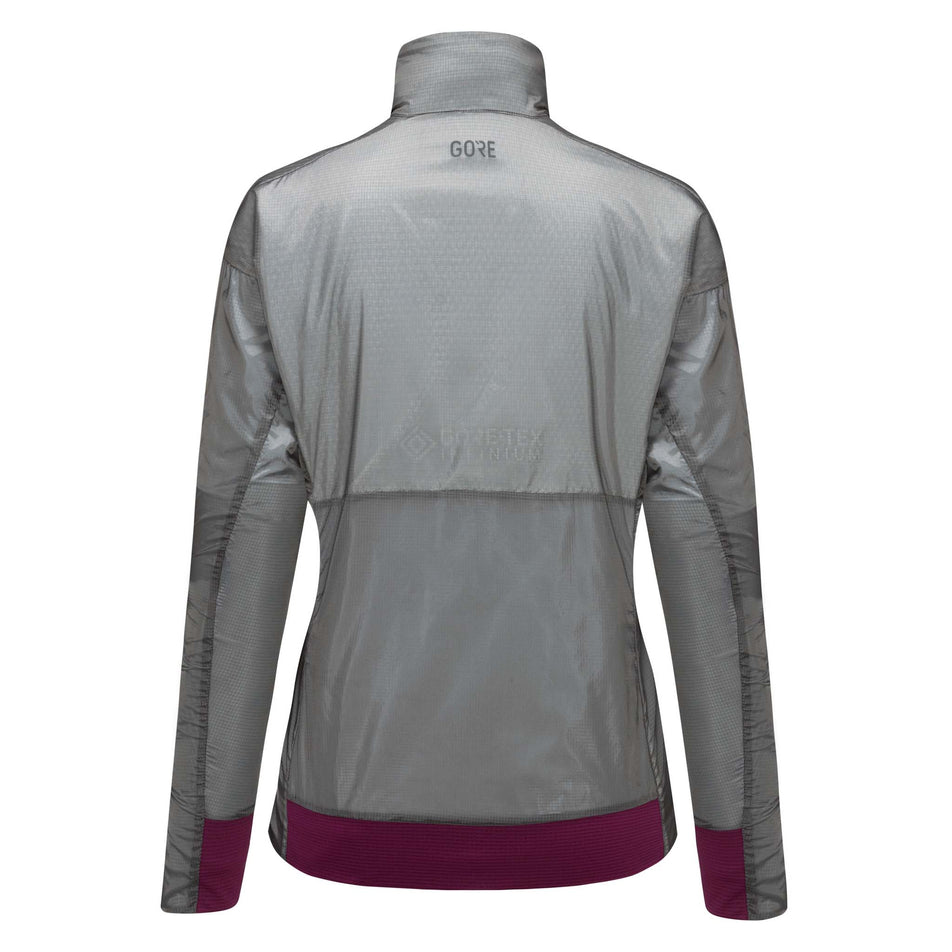 Back view of a GOREWEAR Women's Drive Jacket in the Lab Gray/Process Purple colourway (8031312019618)