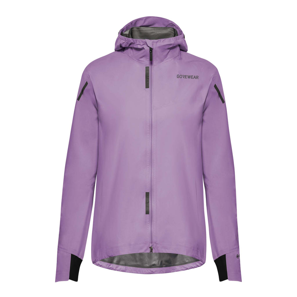Front view of a GOREWEAR Women's Concurve GORE-TEX Jacket in the Scrub Purple colourway (8177157079202)