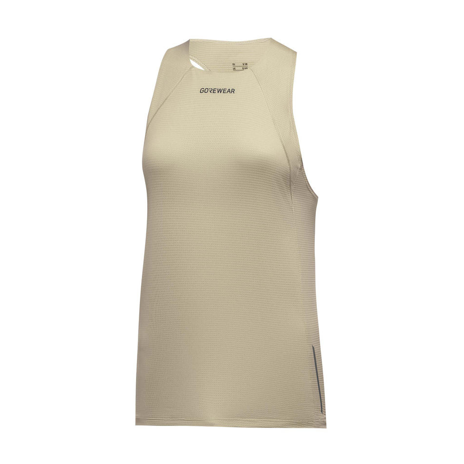 The front of the GOREWEAR Women's Contest 2.0 Singlet in the Tech Beige colourway. (8609576190114)