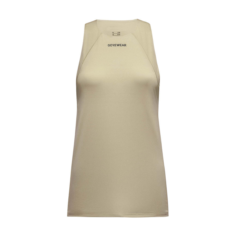 The front of the GOREWEAR Women's Contest 2.0 Singlet in the Tech Beige colourway. (8609576190114)
