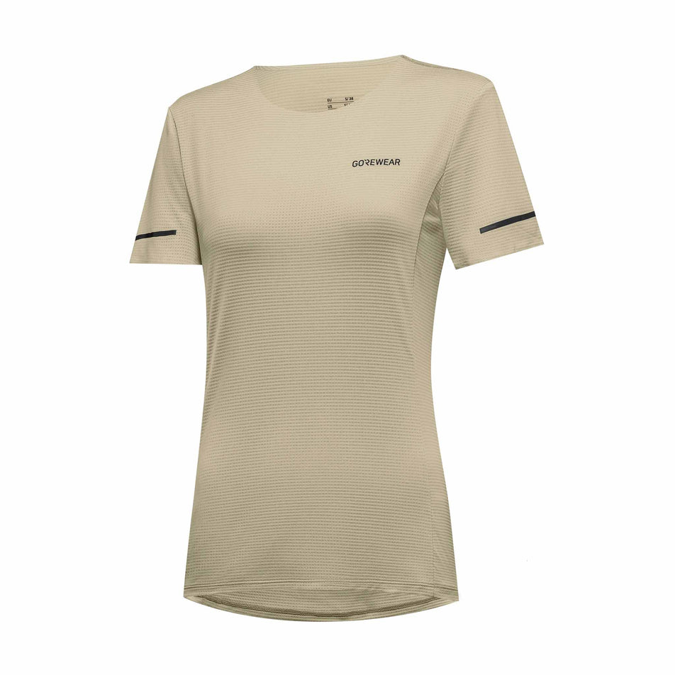 The front of the GOREWEAR Women's Contest 2.0 Tee in the Tech Beige colourway. (8609552335010)