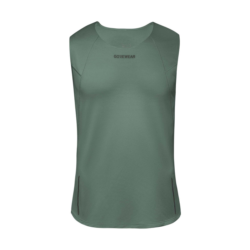 Front view of the GOREWEAR Men's Contest 2.0 Singlet in the Slate Green colourway.