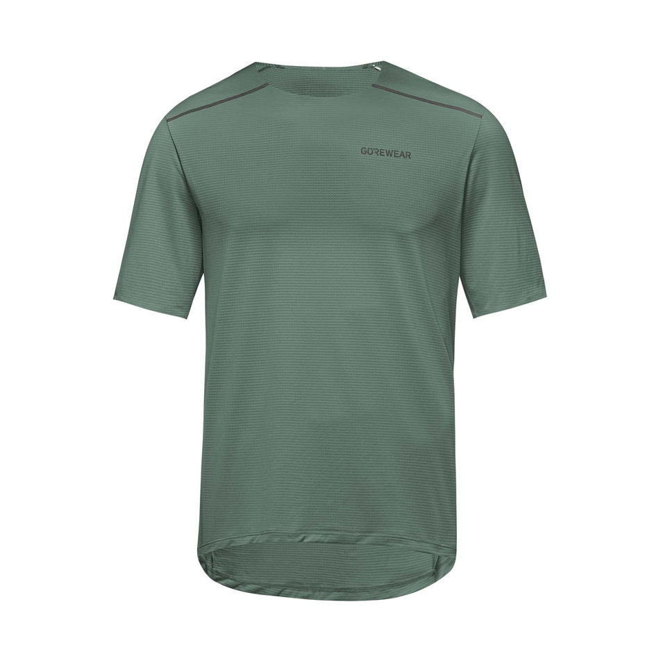 Front view of the GOREWEAR Men's Contest 2.0 Tee in the Slate Green colourway.