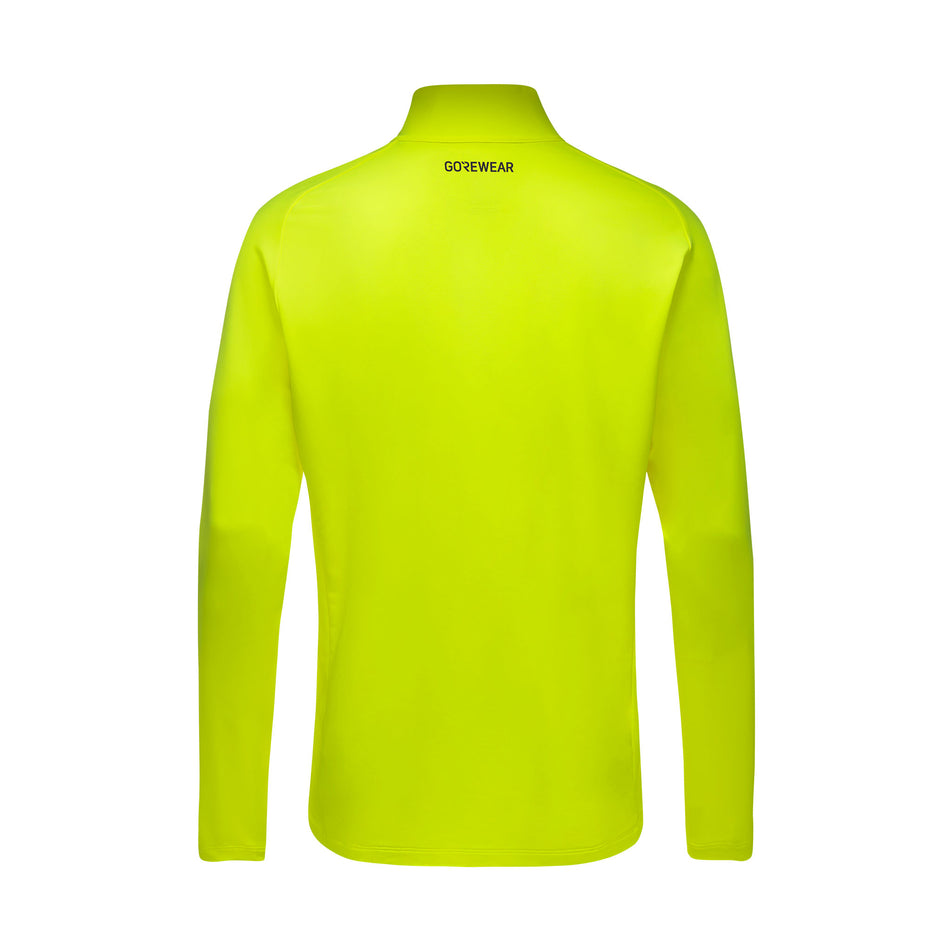 Back view of the GOREWEAR Men's Everyday Mid 1/4-Zip in the Neon Yellow colourway. (8503980654754)