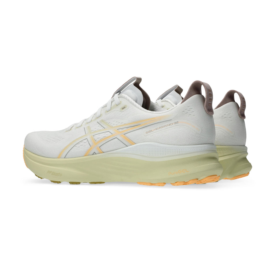 A pair of ASICS Men's Gel-Kayano 32 Running Shoes in the White/Orange Glow colourway. (8668545679522)