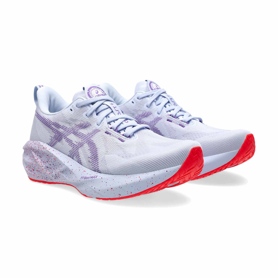 A pair of ASICS Men's Novablast 5 Tokyo Running Shoes in the Blue Fade/Edo Purple colourway. (8720406806690)