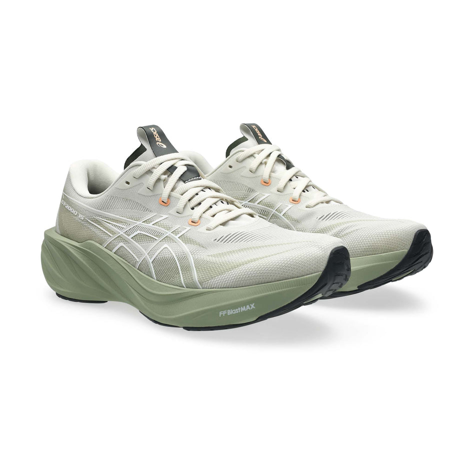 A pair of ASICS Men's GT-2000 15 Running Shoes in the Birch/Khaki Green colourway.