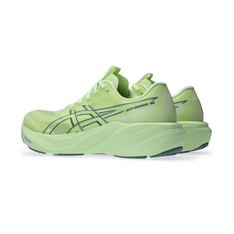 A pair of ASICS Men's GT-2000 15 Running Shoes in the Illuminate Yellow/Foggy Teal colourway.
