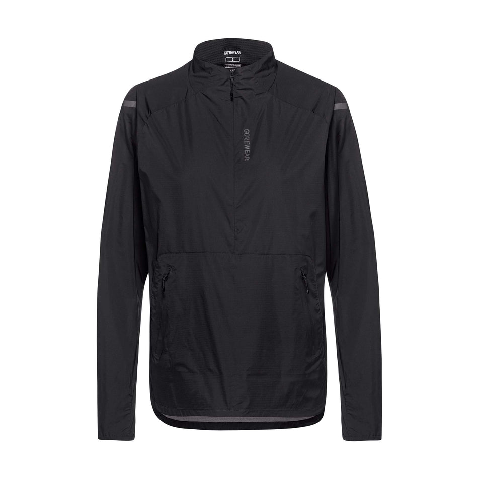 Front view of the GOREWEAR Women's Concurve Windbreaker Anorak in the Black colourway.
