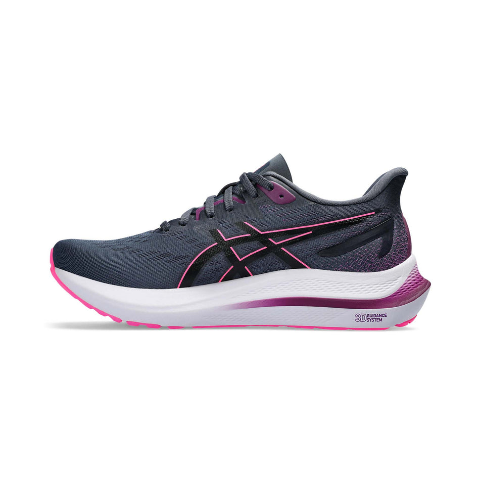 Medial side of the right shoe from a pair of Asics Women's GT-2000 12 Running Shoes in the Tarmac/Black colourway (8030208032930)