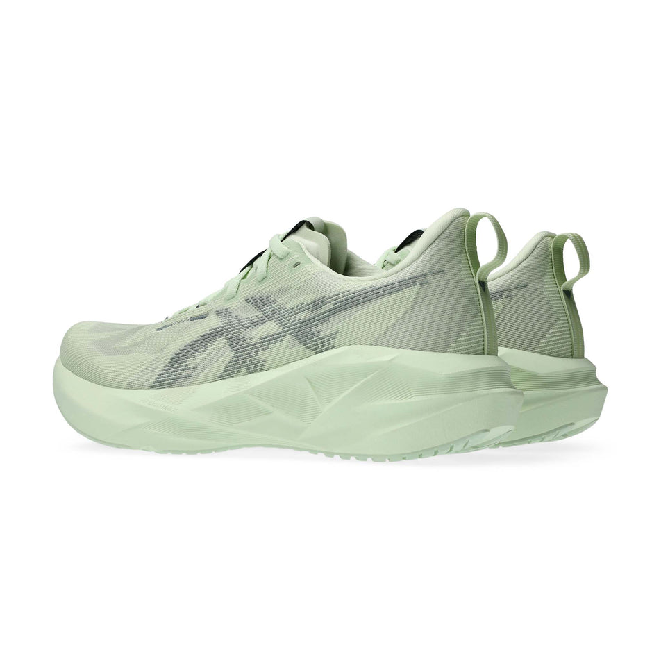 A pair of ASICS Women's Novablast 5 Running Shoes in the Whisper Green/Monument colourway. (8669097984162)