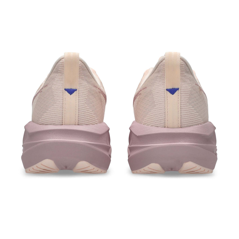 The back of a pair of ASICS Women's Novablast 5 Running Shoes in the Pearl/Morganite colourway.