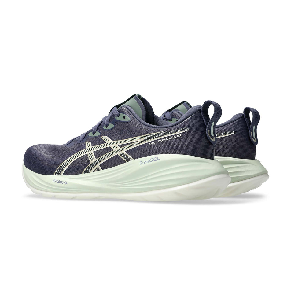 A pair of ASICS Women's Gel-Cumulus 27 Running Shoes in the Indigo Fog/Cream colourway. (8669095657634)