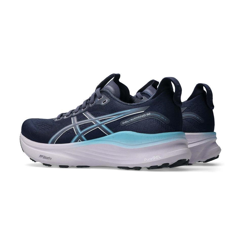 A pair of Asics Women's Gel-Kayano 32 Running Shoes in the Midnight/Stillwater colourway. (8680606990498)
