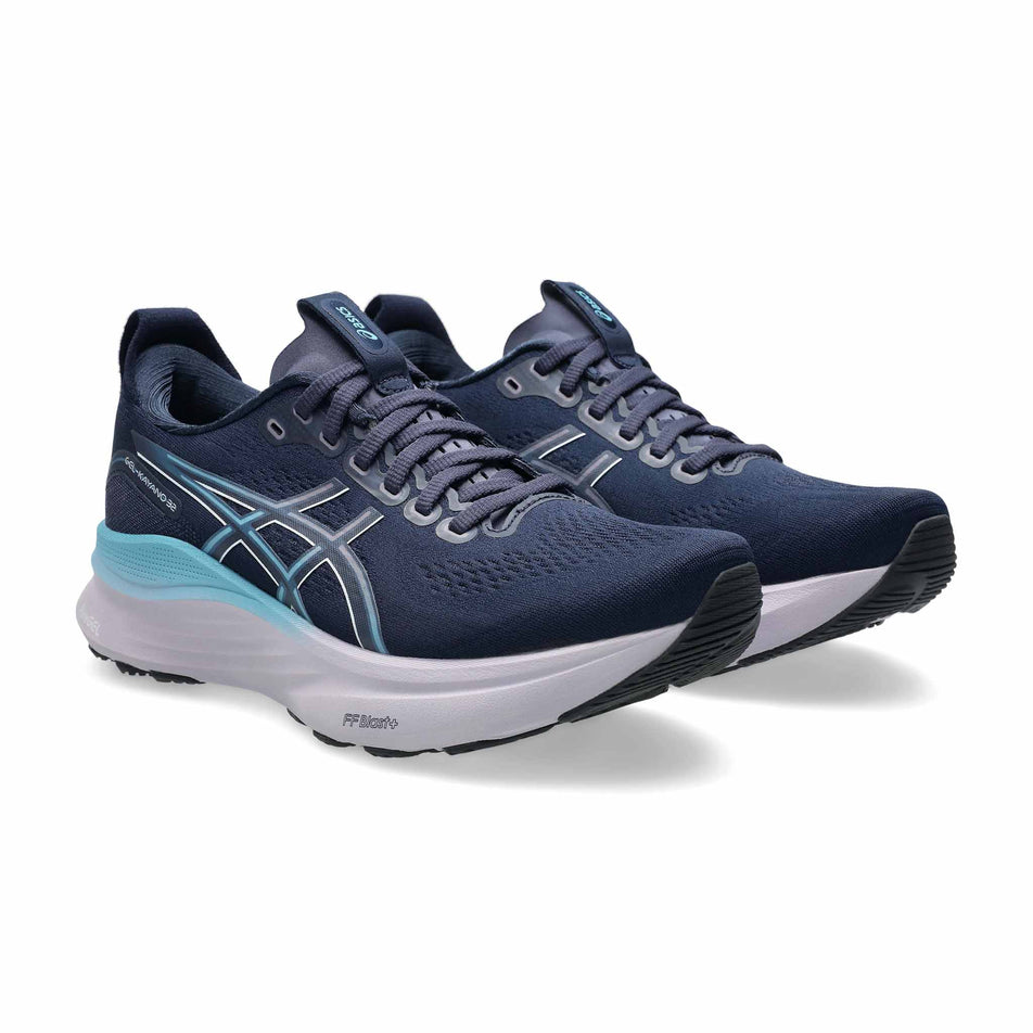 A pair of Asics Women's Gel-Kayano 32 Running Shoes in the Midnight/Stillwater colourway. (8680606990498)