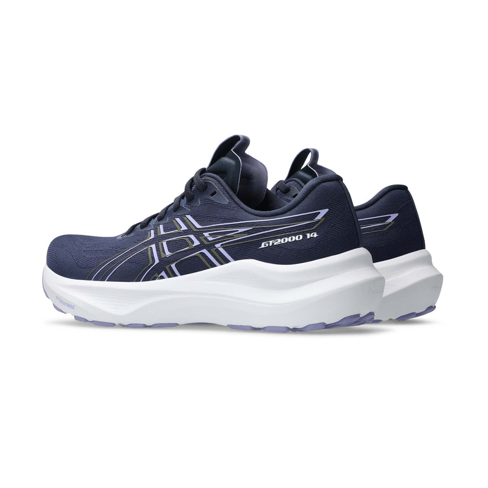 A pair of ASICS Women's GT-2000 14 Running Shoes in the Midnight/Bluebell colourway.