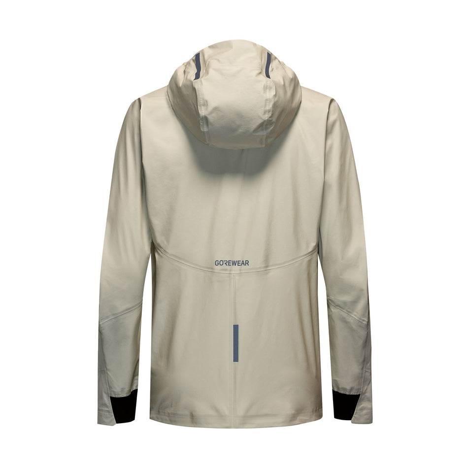 Back view of the GOREWEAR Women's Concurve GORE-TEX Logo Jacket in the Tech Beige/Black colourway. (8752081207458)
