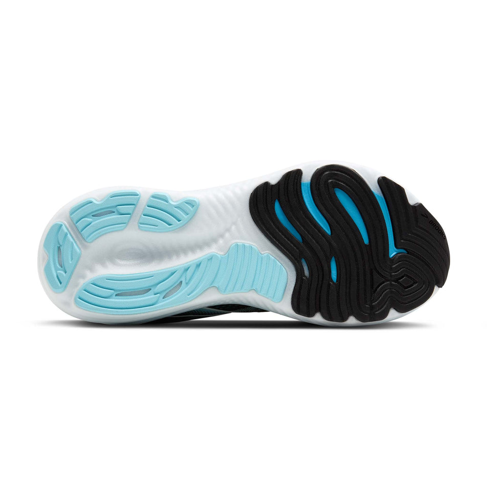 The outsole of the right shoe from a pair of Brooks Men's Glycerin 22 Running Shoes in the Black/Atomizer/Blazing Orange colourway. (8647699529890)