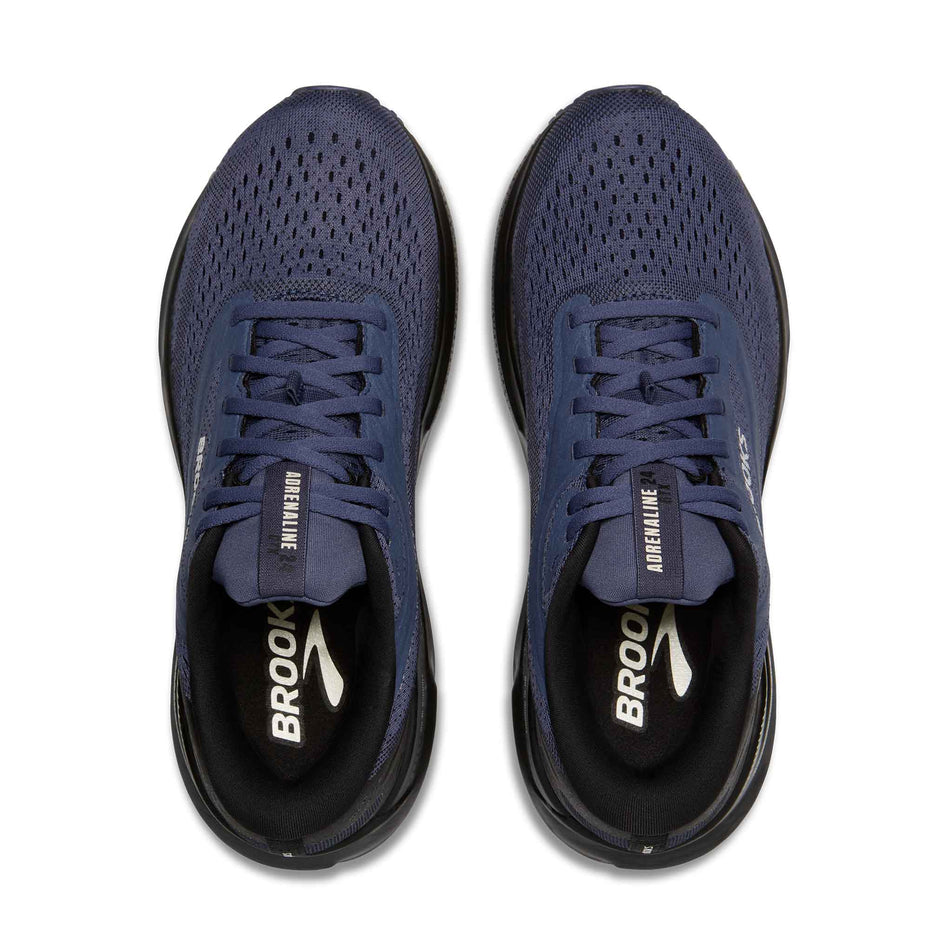 A pair of Brooks Men's Adrenaline GTS 24 GTX Running Shoes in the Black/Nightshadow/Coconut colourway. (8649465561250)