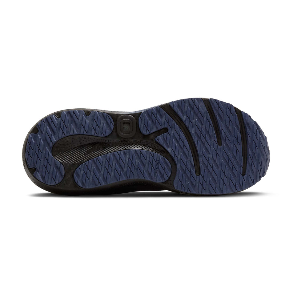 The outsole of the right shoe from a pair of Brooks Men's Adrenaline GTS 24 GTX Running Shoes in the Black/Nightshadow/Coconut colourway. (8649465561250)