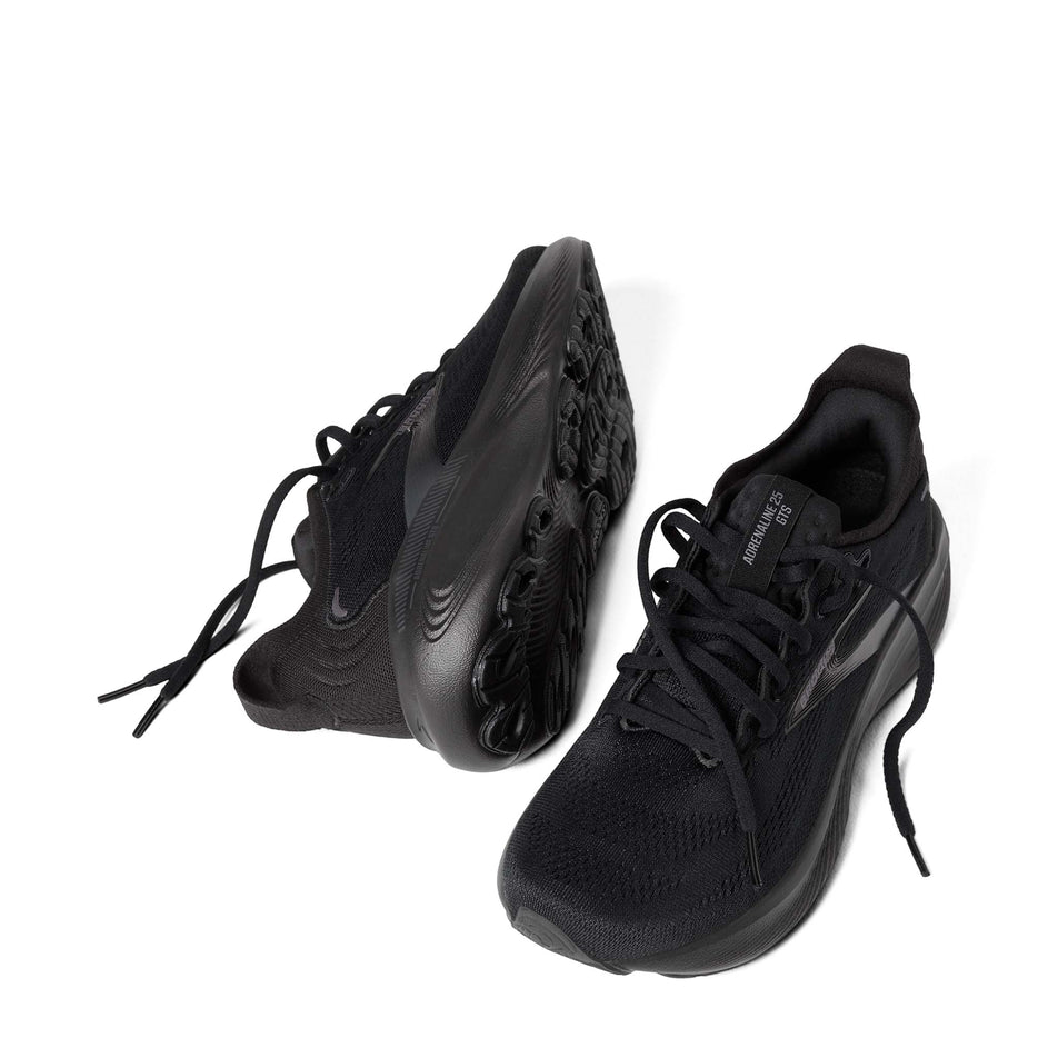 A pair of Brooks Men's Adrenaline GTS 25 Running Shoes in the Black/Black/Ebony colourway.