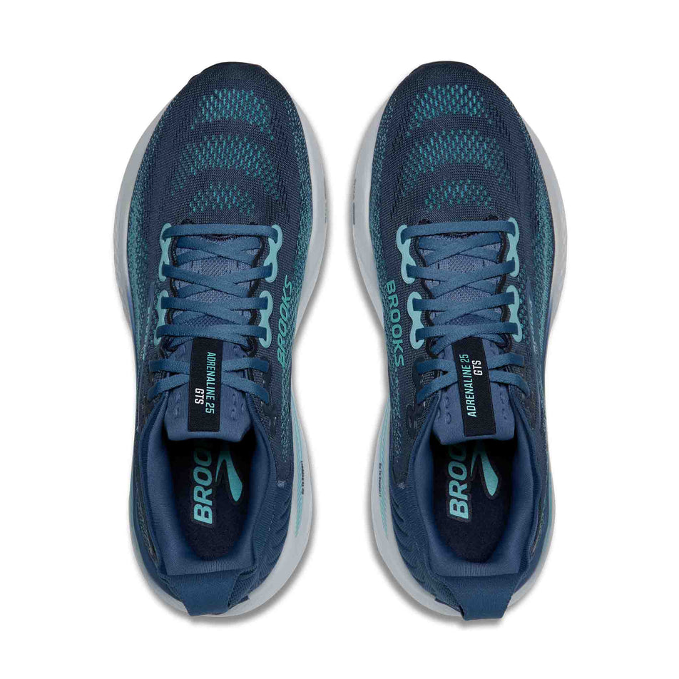 The uppers of a pair of Brooks Men's Adrenaline GTS 25 2E Running Shoes in the Spellbound/Moonlight/Ipanema colourway.