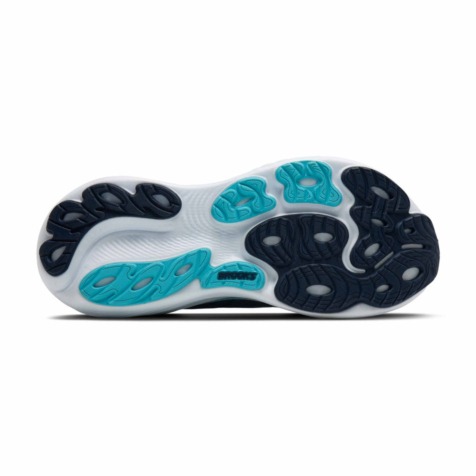 The outsole of the right shoe from a pair of Brooks Men's Adrenaline GTS 25 2E Running Shoes in the Spellbound/Moonlight/Ipanema colourway.