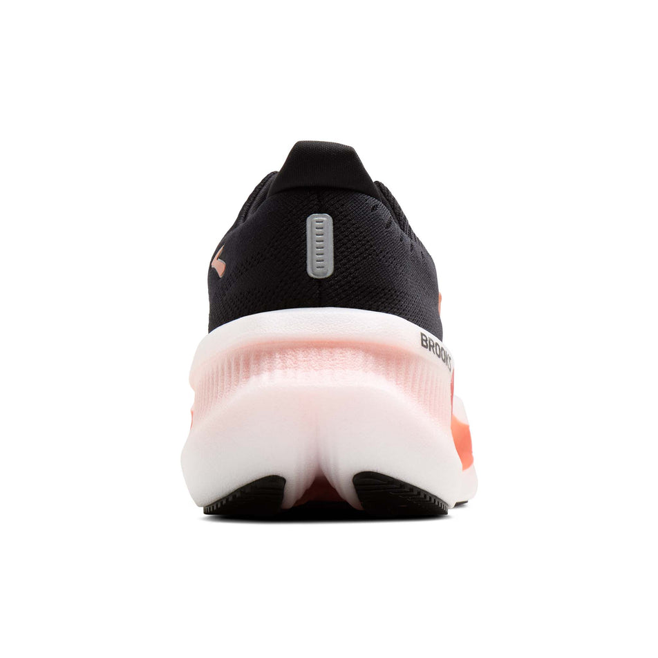 The back of the right shoe from a pair of Brooks Men's Glycerin Max 2 Running Shoes in the Black/Tigerlilly/Orange colourway.
