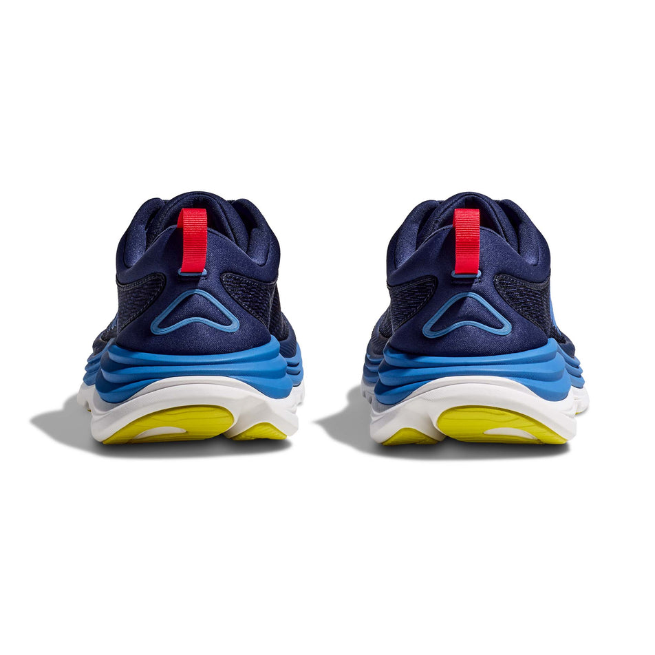 The back of a pair of HOKA Men's Gaviota 5 Running Shoes in the Bellweather Blue/Evening Sky colourway (8146243027106)