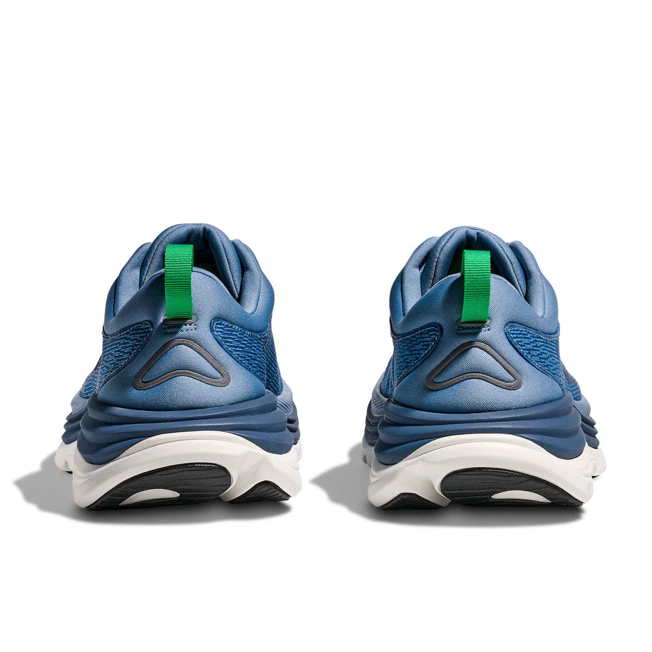 The back of a pair of HOKA Men's Gaviota 5 Running Shoes in the Downpour/Thunder Cloud colourway. (8689236279458)