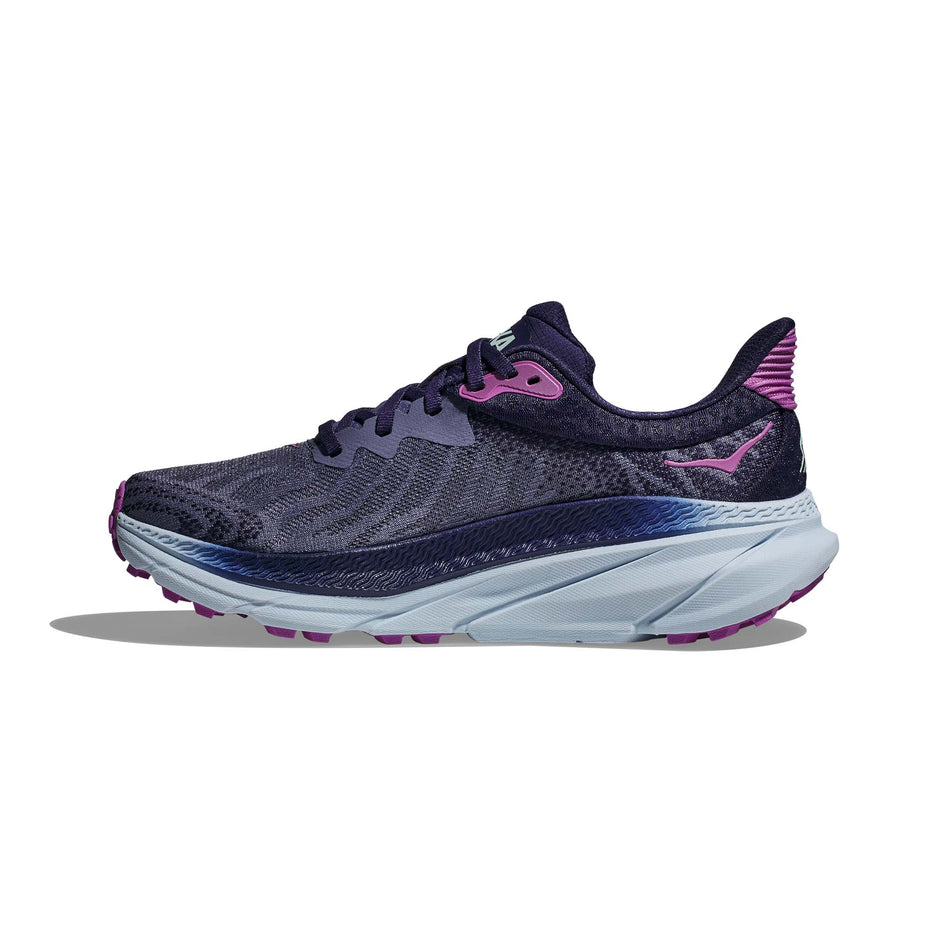 Medial side of the right shoe from a pair of Hoka Women's Challenger ATR 7 Running Shoes in the Meteor/Night Sky colourway (7922061541538)