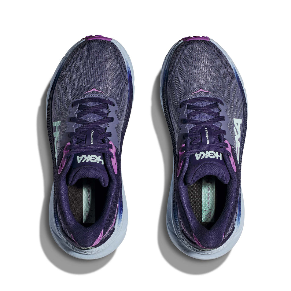 The uppers on a pair of Hoka Women's Challenger ATR 7 Running Shoes in the Meteor/Night Sky colourway (7922061541538)