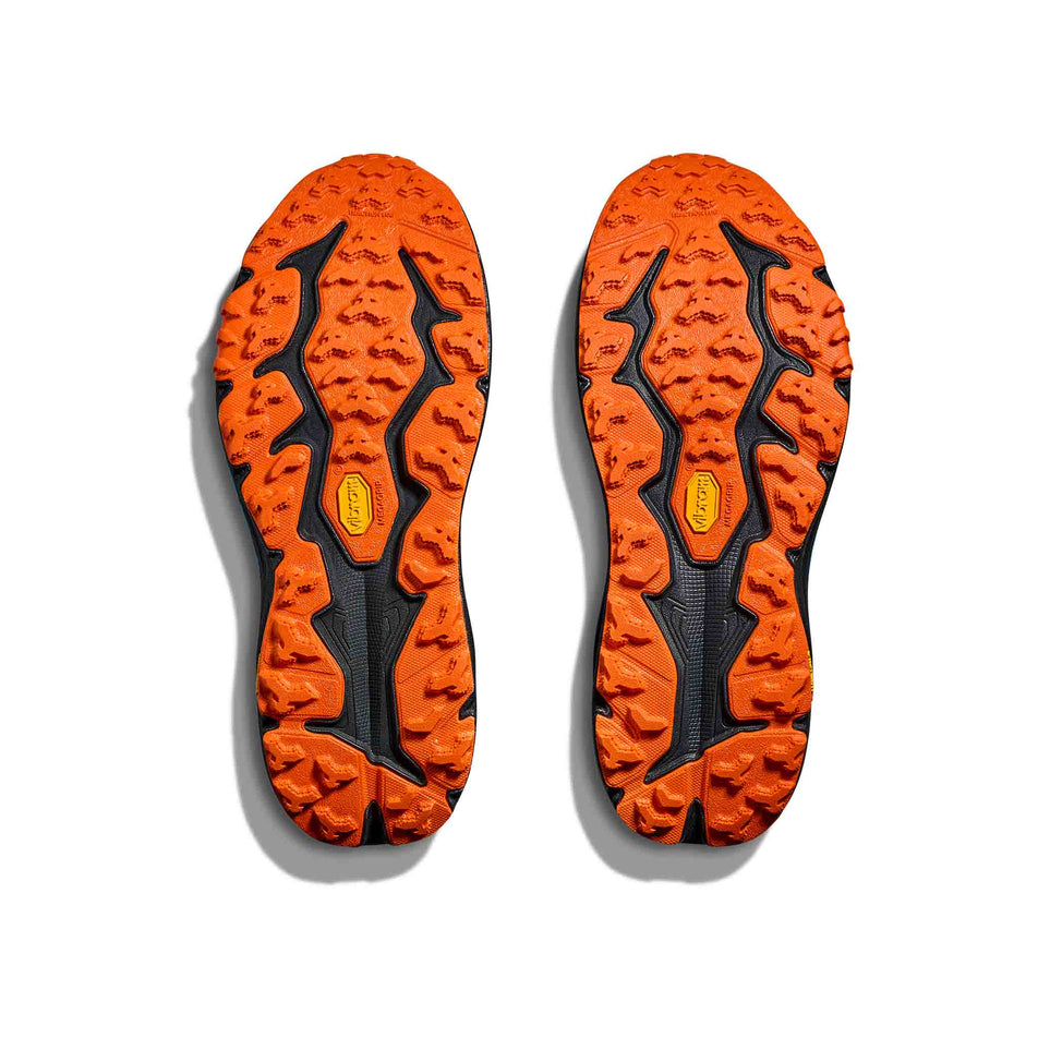 The outsole of a pair of HOKA Men's Speedgoat 6 Running Shoes in the Skyward Blue/Black colourway. (8689248731298)
