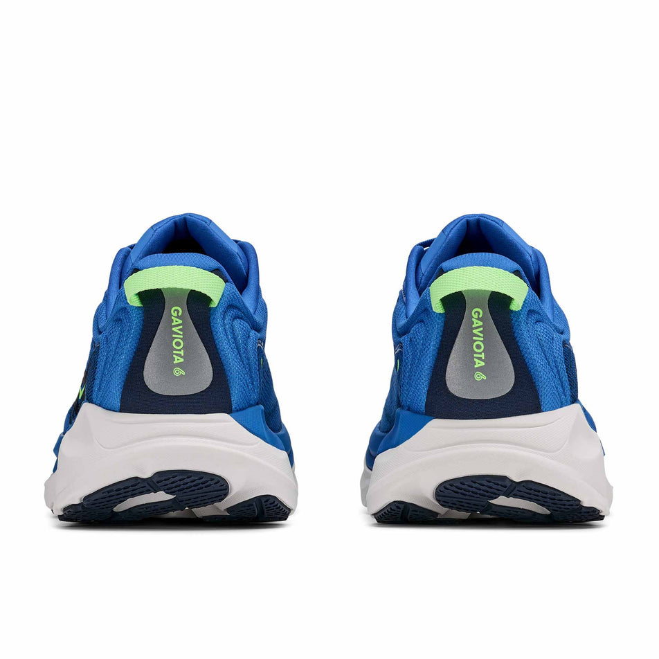 The back of a pair of HOKA Men's Gaviota 6 Running Shoes in the Virtual Blue/Varsity Navy colourway.