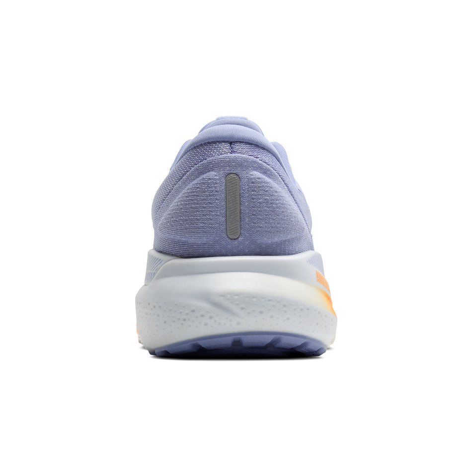 The back of the right shoe from a pair of Brooks Women's Adrenaline GTS 24 Running Shoes in the Blue Heron/White/Orange colourway. (8651206230178)