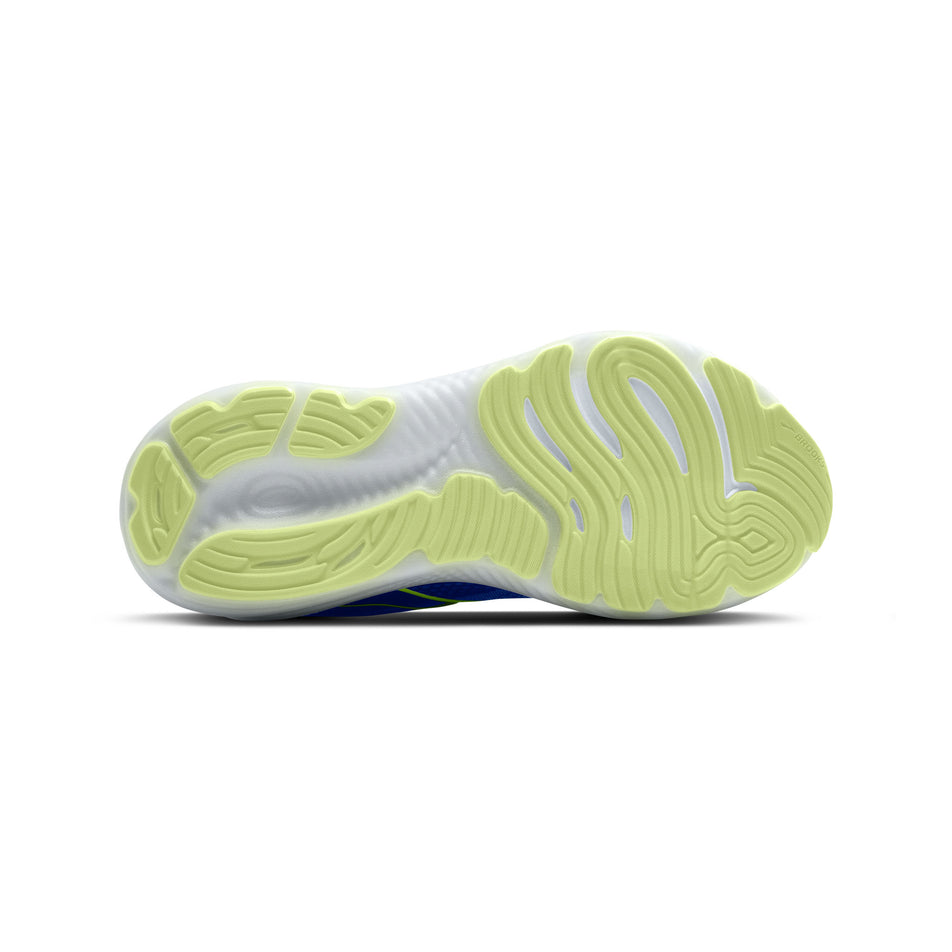 The outsole of the right shoe from a pair of Brooks Women's Glycerin 22 Running Shoes in the Amparo Blue/Hyper Iris Yellow colourway. (8556077908130)