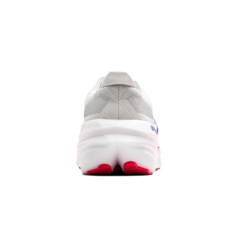 The back of the right shoe from a pair of Brooks Women's Glycerin Max Running Shoes in the White/Black/Diva Pink colourway. (8500146667682)
