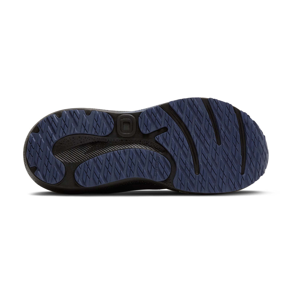 The outsole of the right shoe from a pair of Brooks Women's Adrenaline GTS 24 GTX Running Shoes in the Black/Nightshadow/Coconut colourway. (8655791358114)