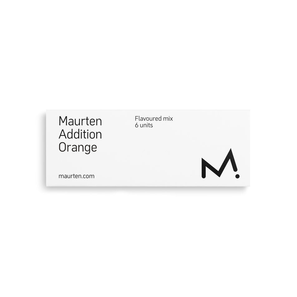 A box of Maurten Additions in the Orange flavour.