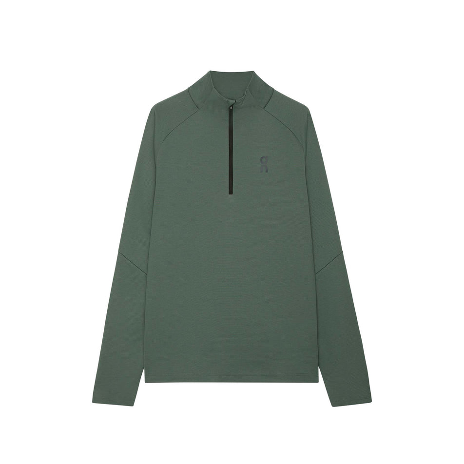 Front view of the On Men's Climate Shirt in the Olive colourway. (8790094643362)