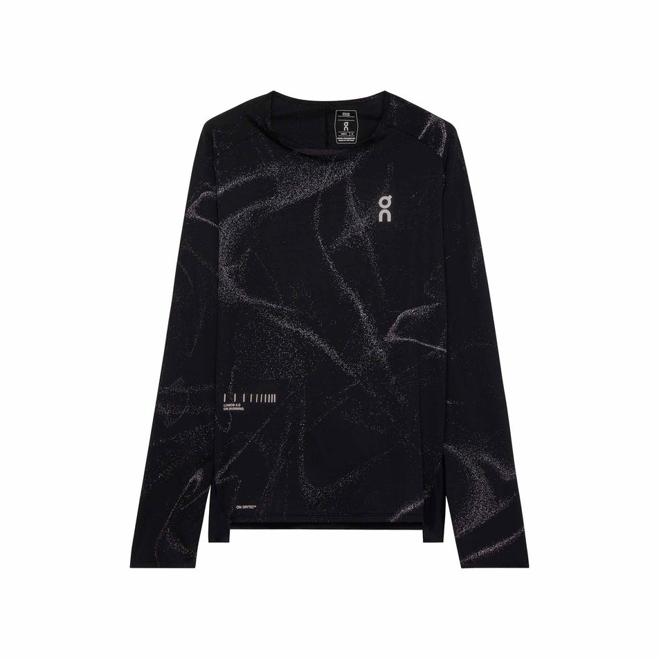 Front view of the On Men's Performance Long-T Lumos in the Black colourway. (8790118105250)