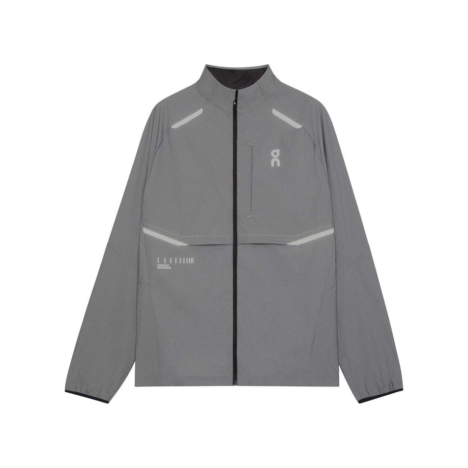 Front view of the On Men's Weather Jacket Lumos in the Eclipse colourway. (8790125510818)