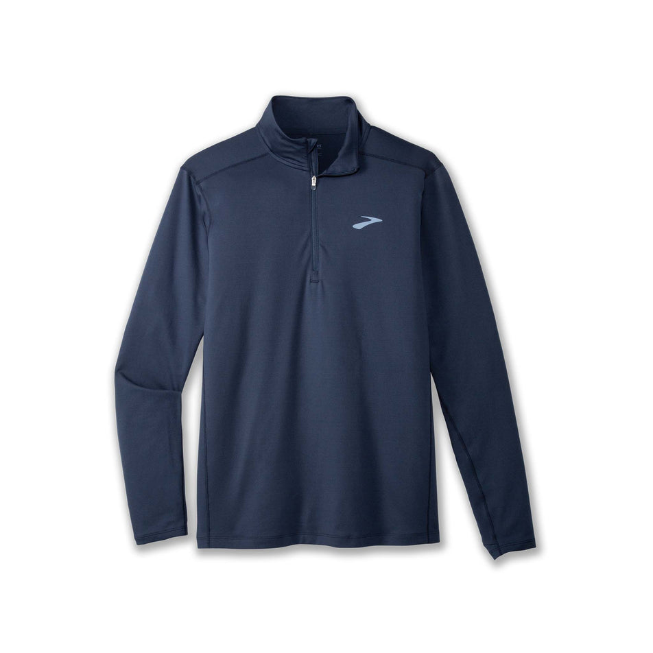 Front view of the Brooks Men's Dash 1/2 Zip 2.0 in the Blue Slate colourway. (8575022923938)