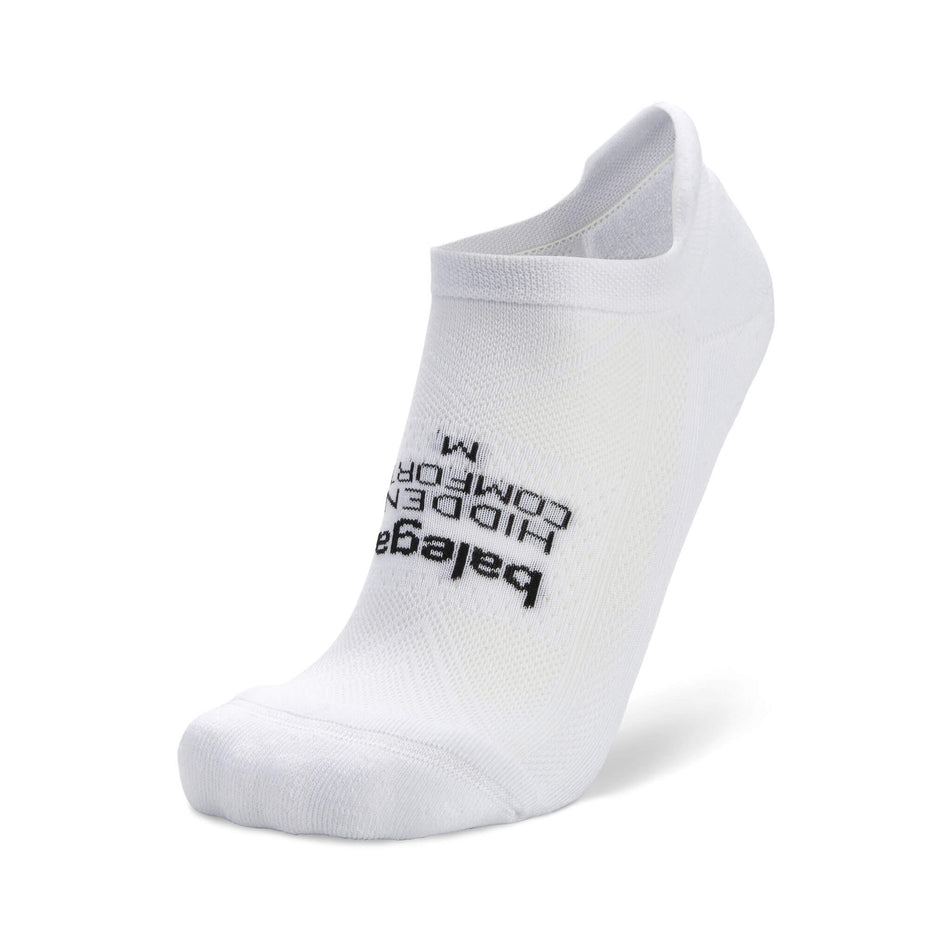 The left sock from a pair of Balega Unisex Hidden Comfort Running Socks in the White colourway (7164036677794)