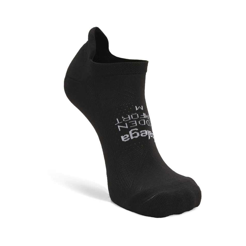 The left sock from a pair of Balega Unisex Hidden Comfort Running Socks in the Black colourway (7164048343202)