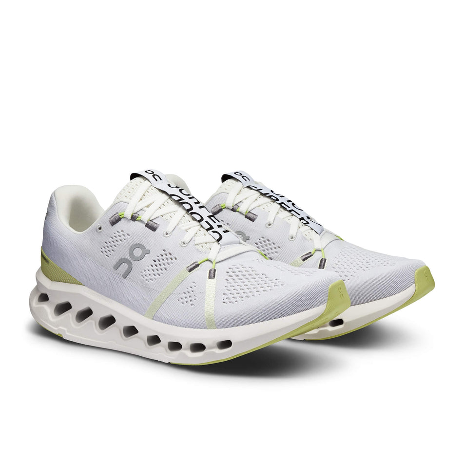 A pair of On Men's Cloudsurfer Running Shoes in the White/Sand colourway (8132644044962)