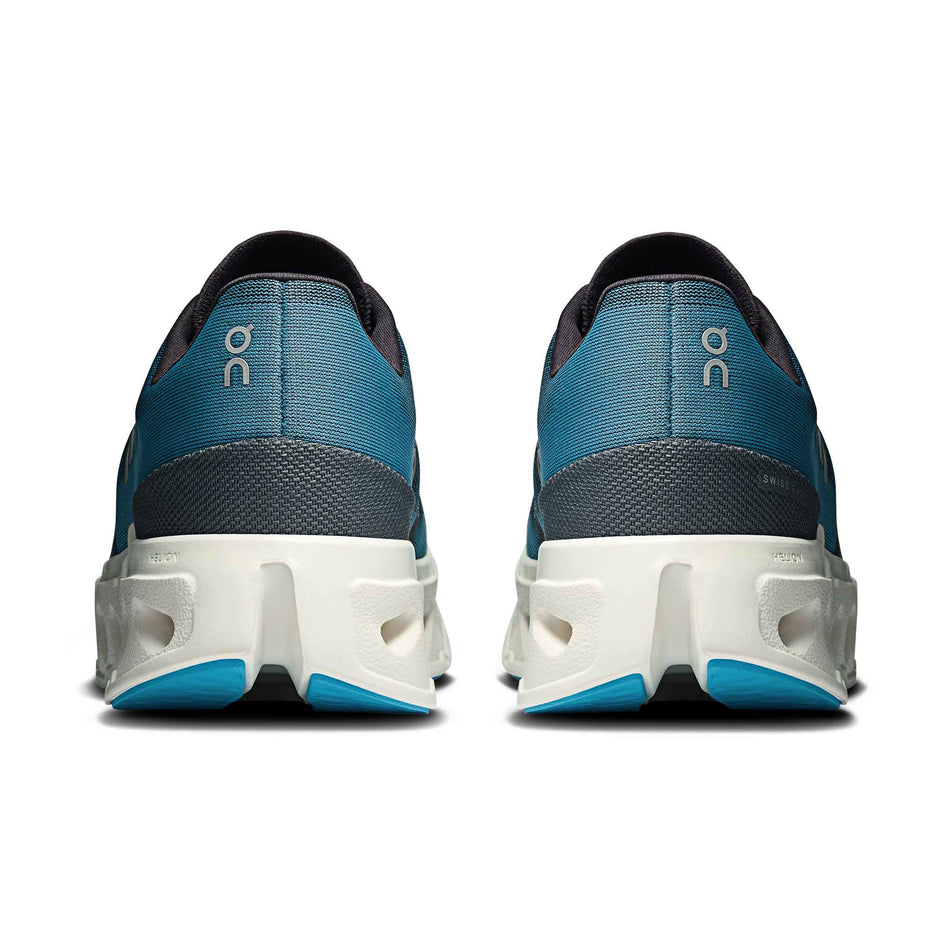 The back of a pair of On Men's Cloudeclipse Running Shoes in the Niagara/Ivory colourway. (8577856766114)